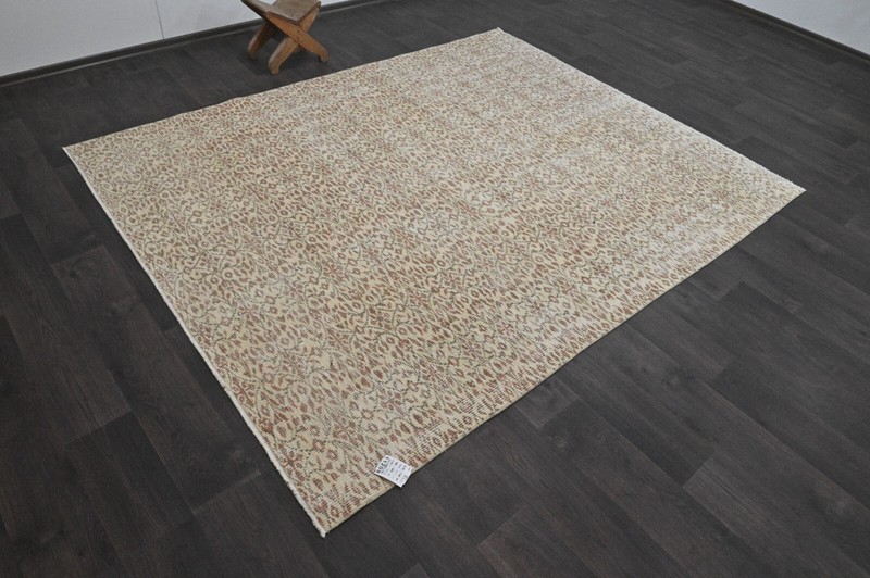 Oushak Turkish Vintage Rug 6x8 Kilim Rug Anatolian Handmade Boho Decor BEIGE gallery