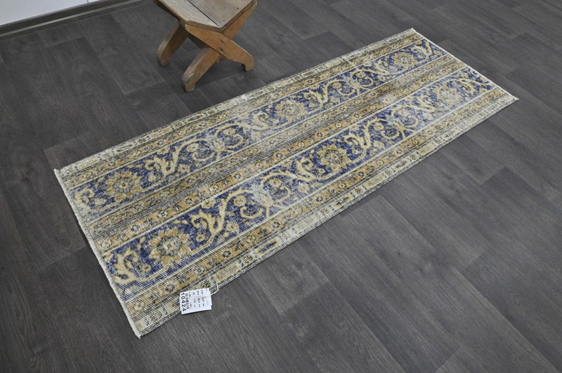 Vintage Turkish Runner Rug 2x5ft Wool Anatolian Handmade Hallway Oushak ORANGE gallery