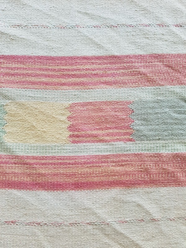 Vintage Handmade Turkish Stripped Wool Kilim Rug 234x160 cm gallery
