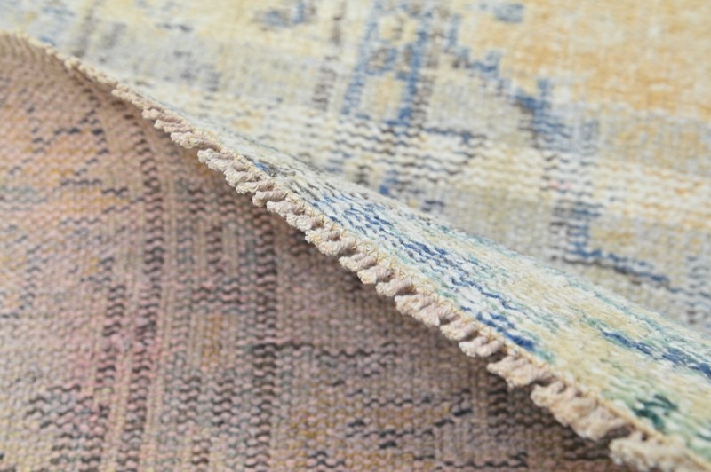 Vintage Turkish Runner Rug 2x7ft YELLOW Handmade Anatolian Oushak Hallway Wool gallery