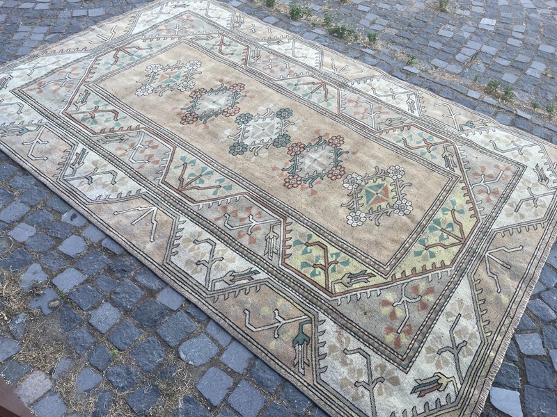Turkish Vintage Rug, Handmade Wool Rug, Bohemian Large Rug, 6,3 x 9,8 ft gallery