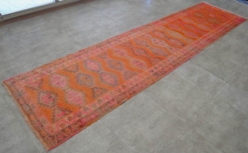 34″ x 144″ Brilliant Kurdish Herki Full Tribal Runner Rug Kitchen Rug 2′10″ x12′ gallery
