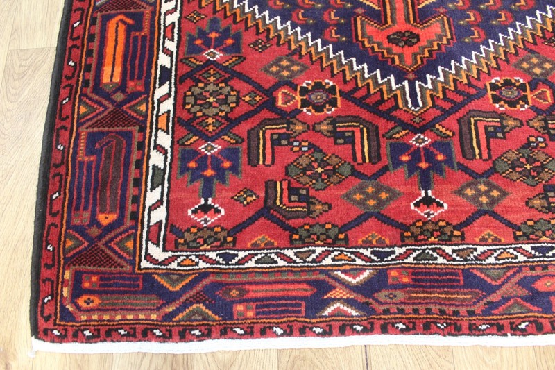 Handmade Oriental Rug 205x132cm 6’9 x 4’4 Handmade Wool Carpet Red Blue Tribal gallery