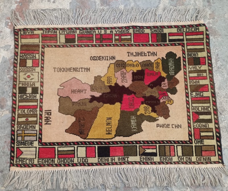 Ar Handmade Afghan Rug war Rug Baluchi Wool Pictorial Rug 77x52 cm gallery