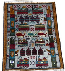 Handmade Afghan Wool war rug Great Quality Beauiful design Size 80cmx60cm