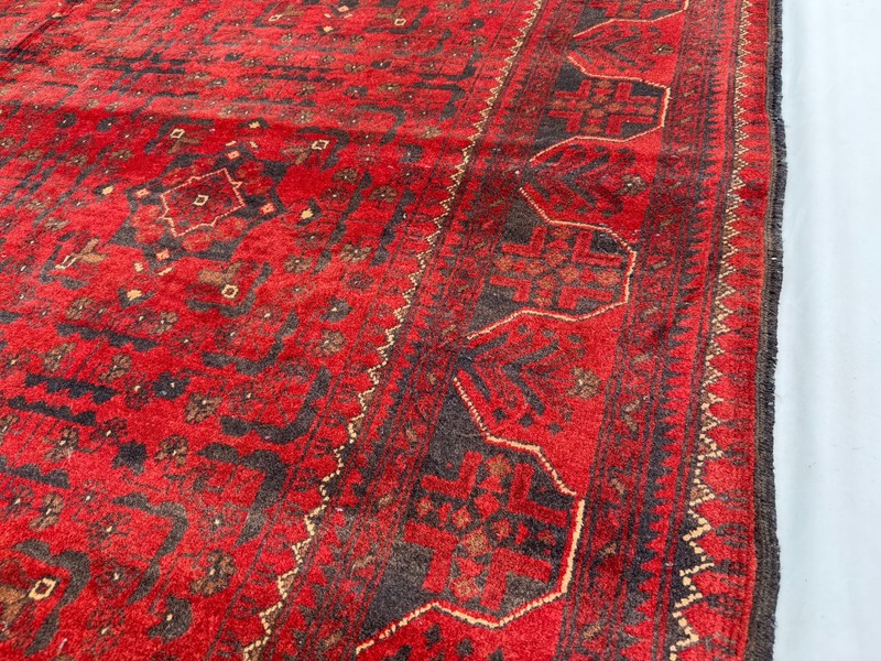 6x9 Red Afghan Hand Knotted Traditional Rug Vintage Turkmen Persian Area Carpet gallery