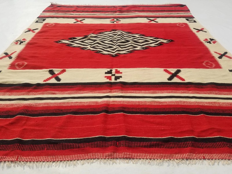 Vintage Traditional Handmade Turkish Wool Multi Kilim 6.7x5.5ft gallery