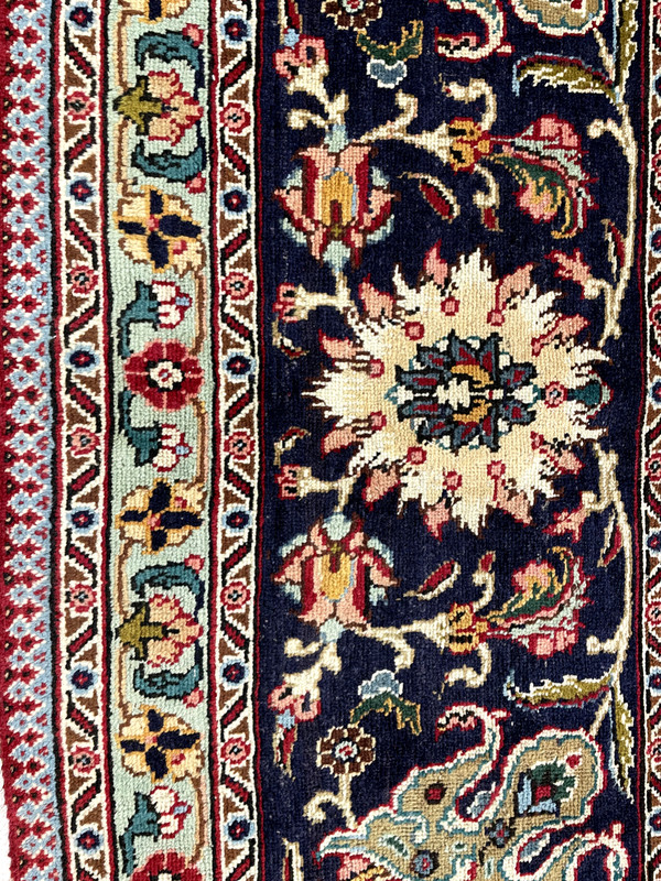 Antique Oriental Hand-Knotted Wool Area Rug Red/Navy Blue/Green 9'10" x 16' gallery