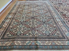 4.11×7.3 Antique Turkish Geometric Design One Of A Kind Top Quality Hand Knotted