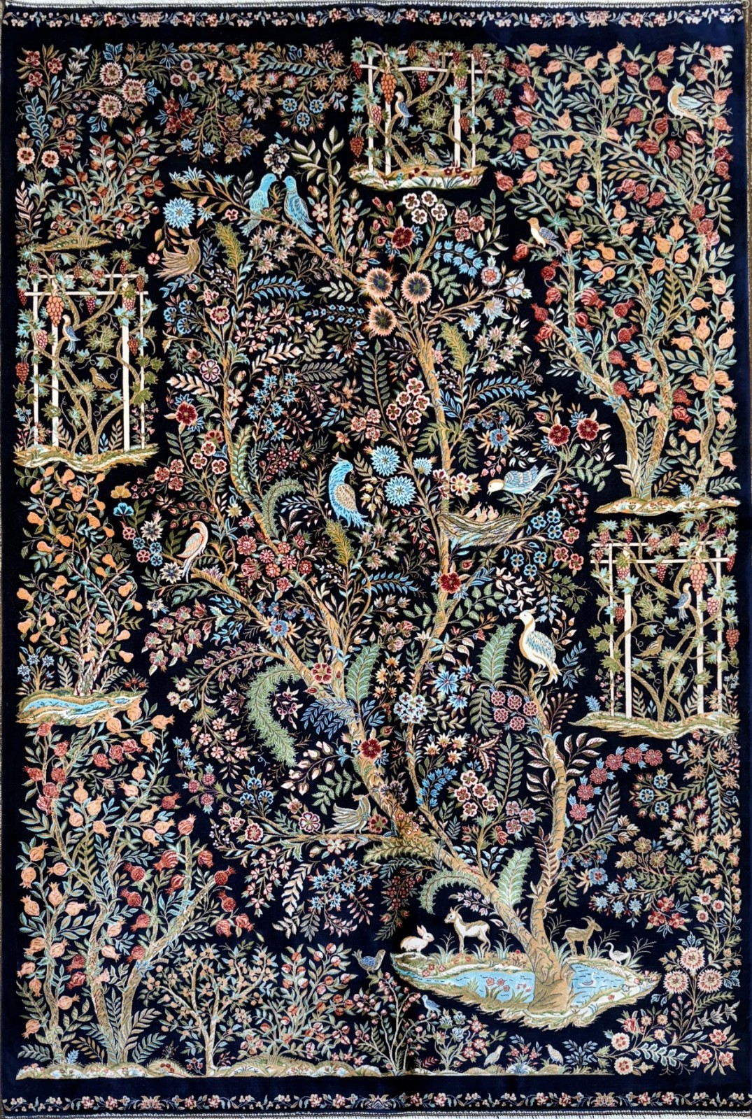 Silk Rug 3 x 5 feet Beautiful Dark Tree of Life Design High Quality Carpet gallery