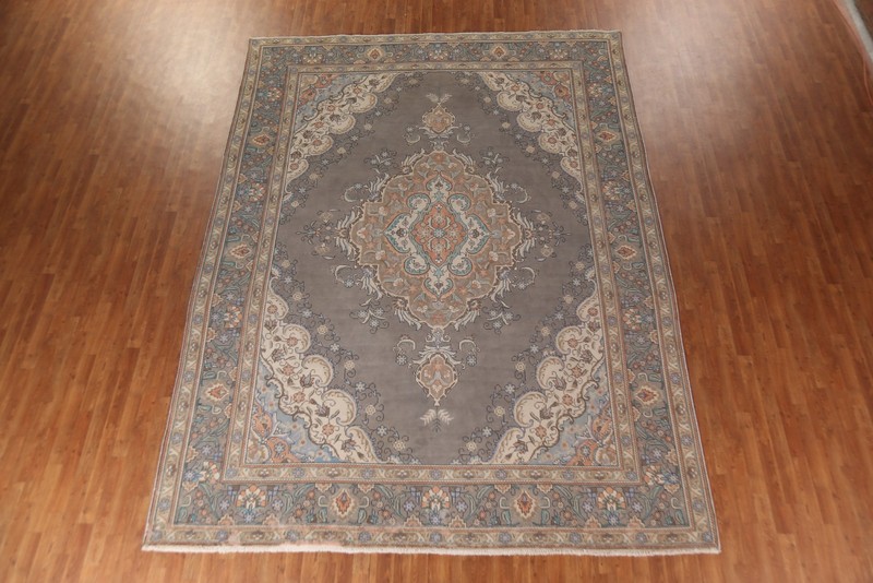 Vintage Gray Living Room Area Rug 10x13 Traditional Wool Hand-knotted Carpet gallery