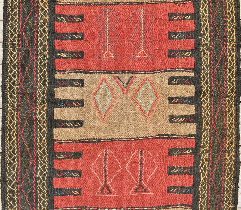 Turkish Rug 3x5 Handwoven East Anatolian Vintage Cicim Natural Kilim 100x165cm gallery