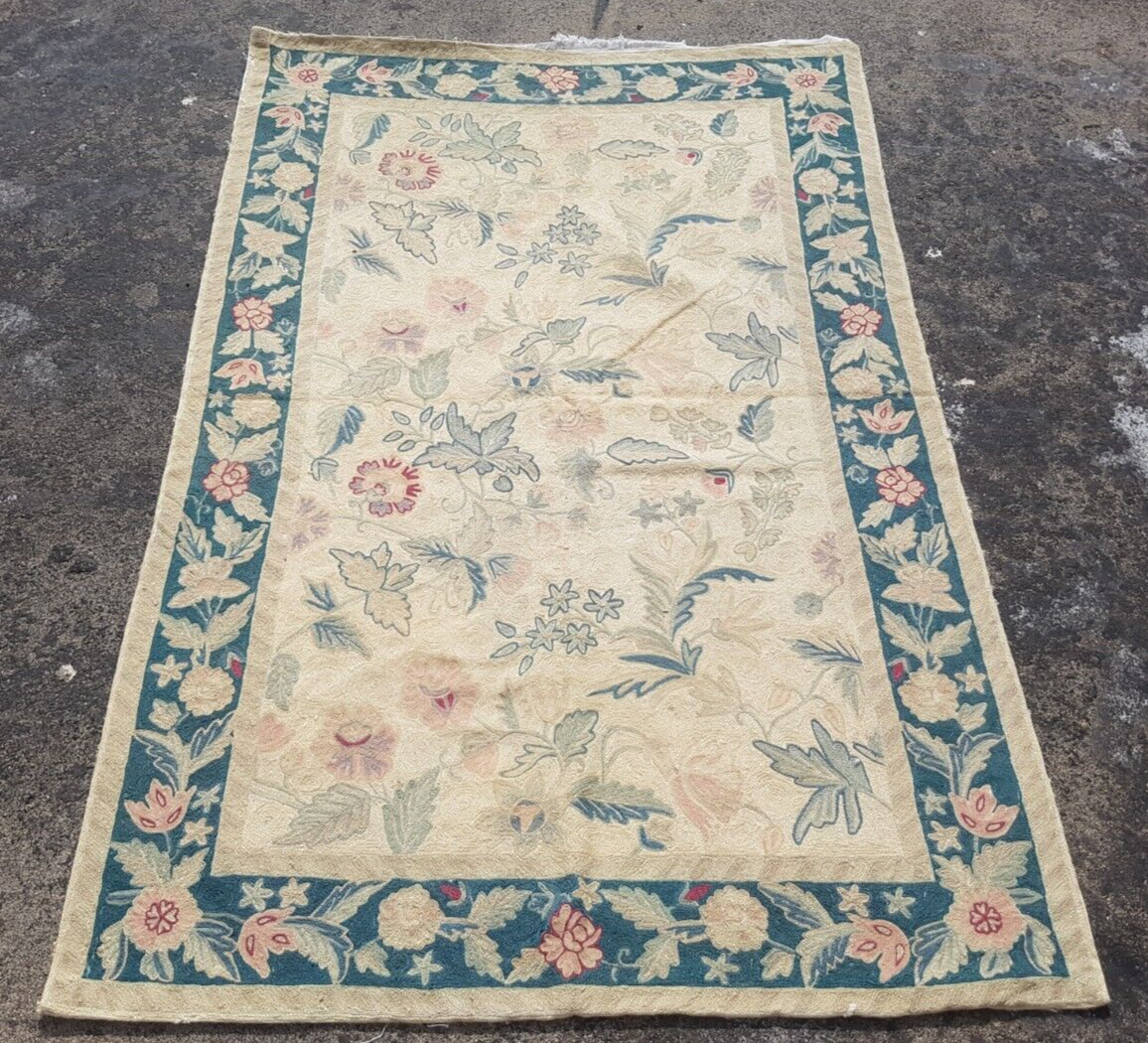 Vintage Hand Woven Traditional Kashmiri Multicolor Kilim Rug Carpet 160x122 cm gallery