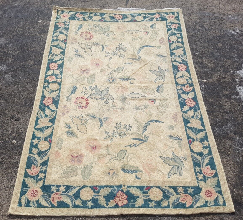 Vintage Hand Woven Traditional Kashmiri Multicolor Kilim Rug Carpet 160x122 cm