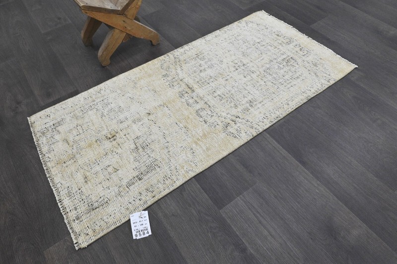 Oushak Turkish Doormat Rug 2x4 BEIGE Anatolian Handmade Vintage Small Kilim Rug gallery
