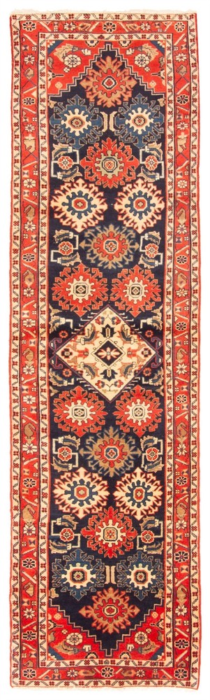 Vintage Hand-knotted Runner Rug 2'6" x 9'5" Traditional Oriental Wool Carpet