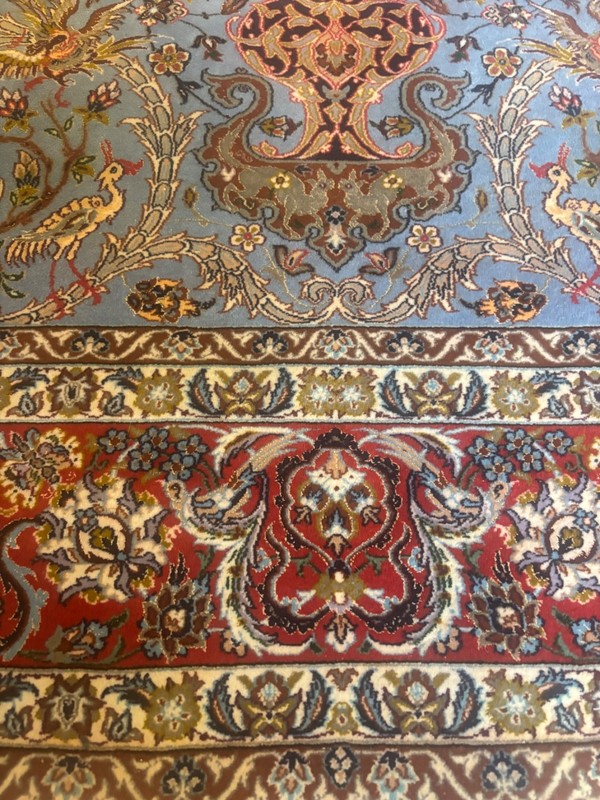 8X5 NEW HANDMADE RUG. CARPET . WOOL AND SILK WITH SIGNATURE. ESF.AHAN gallery