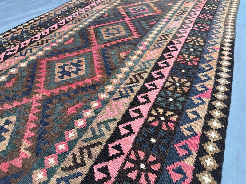 Traditional 3'4 x 9'5 Afghan Vintage Handwoven Tribal Hallway Kilim Rug Runner gallery