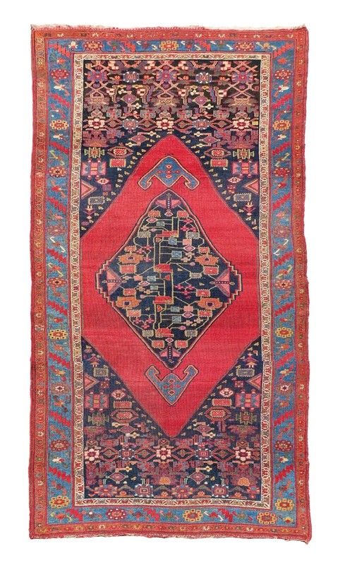 CATALOG PIECE, MAGNIFICENT, BOLD, ANTIQUE, DECORATIVE 1880 LARGE 6X11 BIDJAR RUG gallery