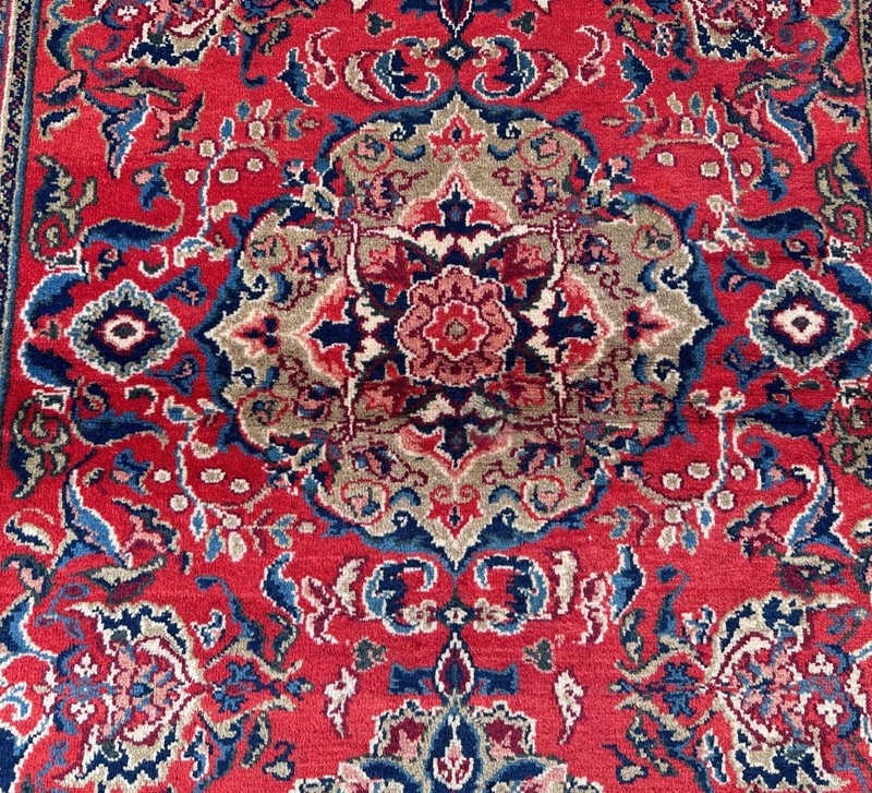 Vintage Oriental Rug 4x6 Hand Knotted Traditional Wool Area Carpet 3.11x5.10 Ft gallery