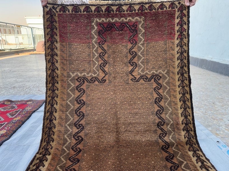 Antique Terracotta Traditional Muted Rug 3x5 Afghan Baluchi Nomadic Faded Carpet gallery