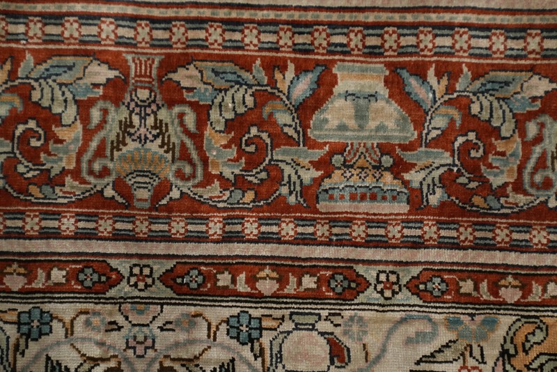 Antique 100% Silk Hereke Vegetable Dye Hand-made Accent Rug Turkish Carpet 2x3 gallery