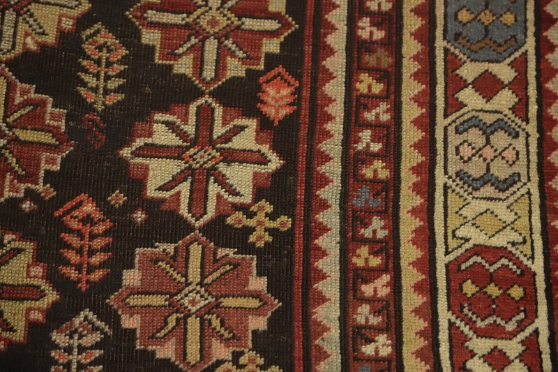 Pre-1900 Hand-made Antique Vegetable Dye Kazak Oriental Rug Nomad Carpet 4x8 gallery