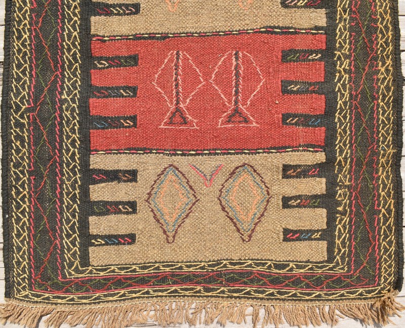 Turkish Rug 3x5 Handwoven East Anatolian Vintage Cicim Natural Kilim 100x165cm gallery