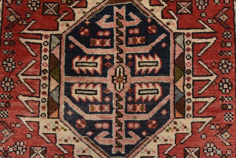 Vintage Tribal Runner 3’2” x 10’2” Red Wool Geometric Hand-Knotted Oriental Rug gallery