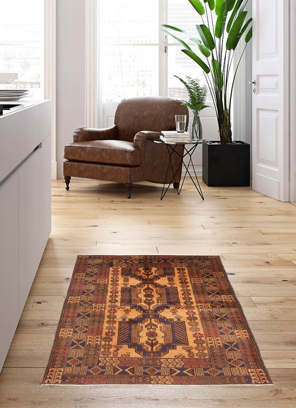 Traditional Vintage Hand-Knotted Area Rug 3'7" x 5'11" Oriental Wool Carpet gallery