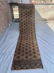 3×9 Antique Bukhara Runner Rug, Hand-Knotted, Tribal Design, Soft Wool Rug