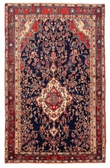 Vintage 4’3″ x 6’7″ Traditional Hand Knotted Vegetable Dye Wool Area Rug