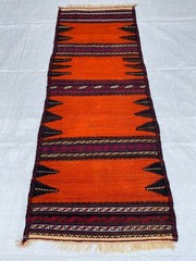 2z6 ft Turkmen Traditional Afghan Handwoven Tribal Geometric Wool Sofreh Kilim