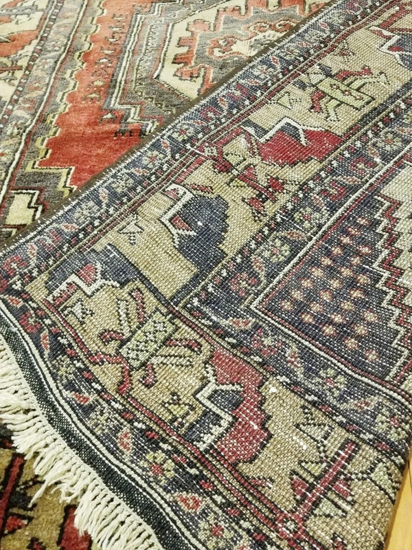 Exclusive Antique Cr1930-1939s Wool Pile Tribal Rug 4’6”x 9’3” gallery