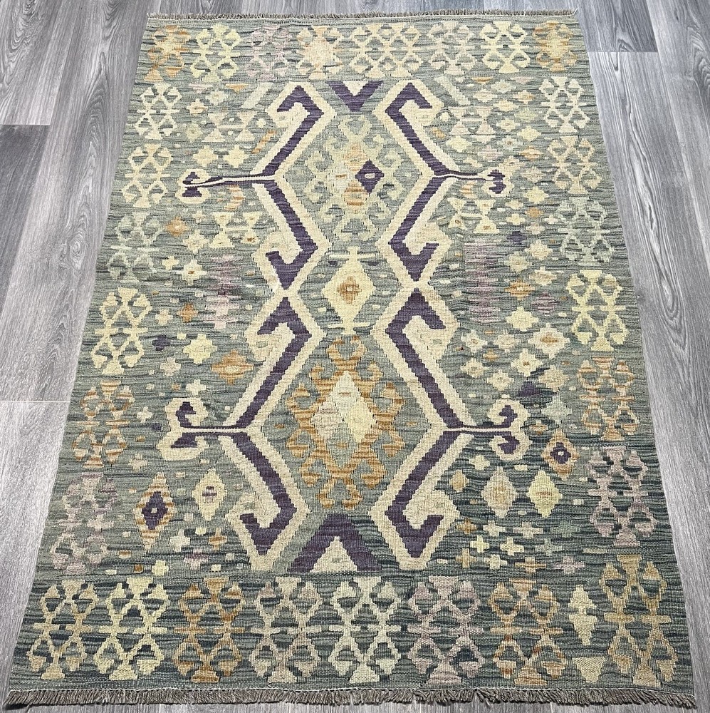 Vintage Kilim Traditional Hand Made Oriental Wool Kilim 5ftx3.2ft 158cmx107cm