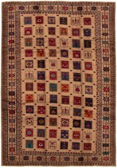 Vintage 6’11” x 10’1″ Traditional Hand Knotted Vegetable Dye Wool Area Rug