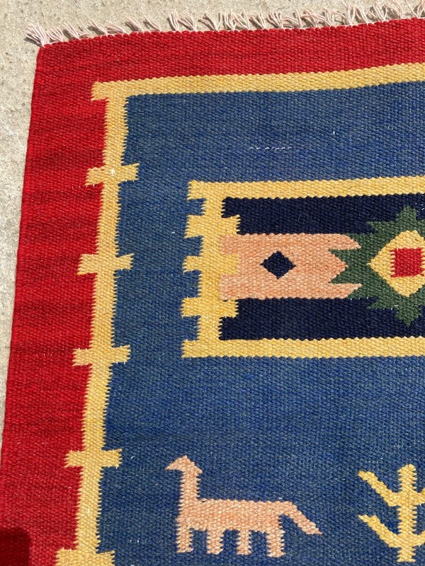 Vintage Traditional Handmade Beautiful Gabbeh Kilim Floor Rug Carpet 129x68 cm gallery