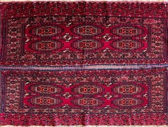 Antique Turkoman rug/ bag , #17569 A Unusual Pair Each 25″ x 61″ Very Fine