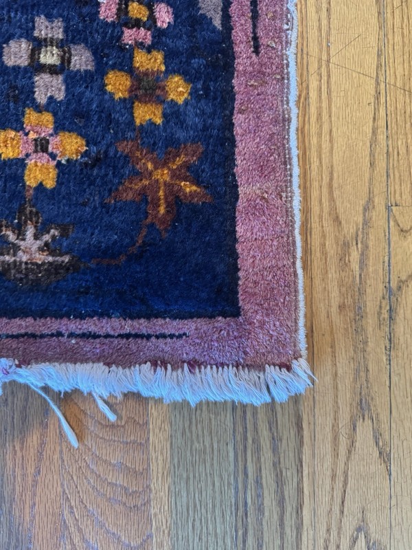 Gorgeous Antique Chinese Art Deco Rug C.1910 Rare Pink Hue 46” X 25” gallery