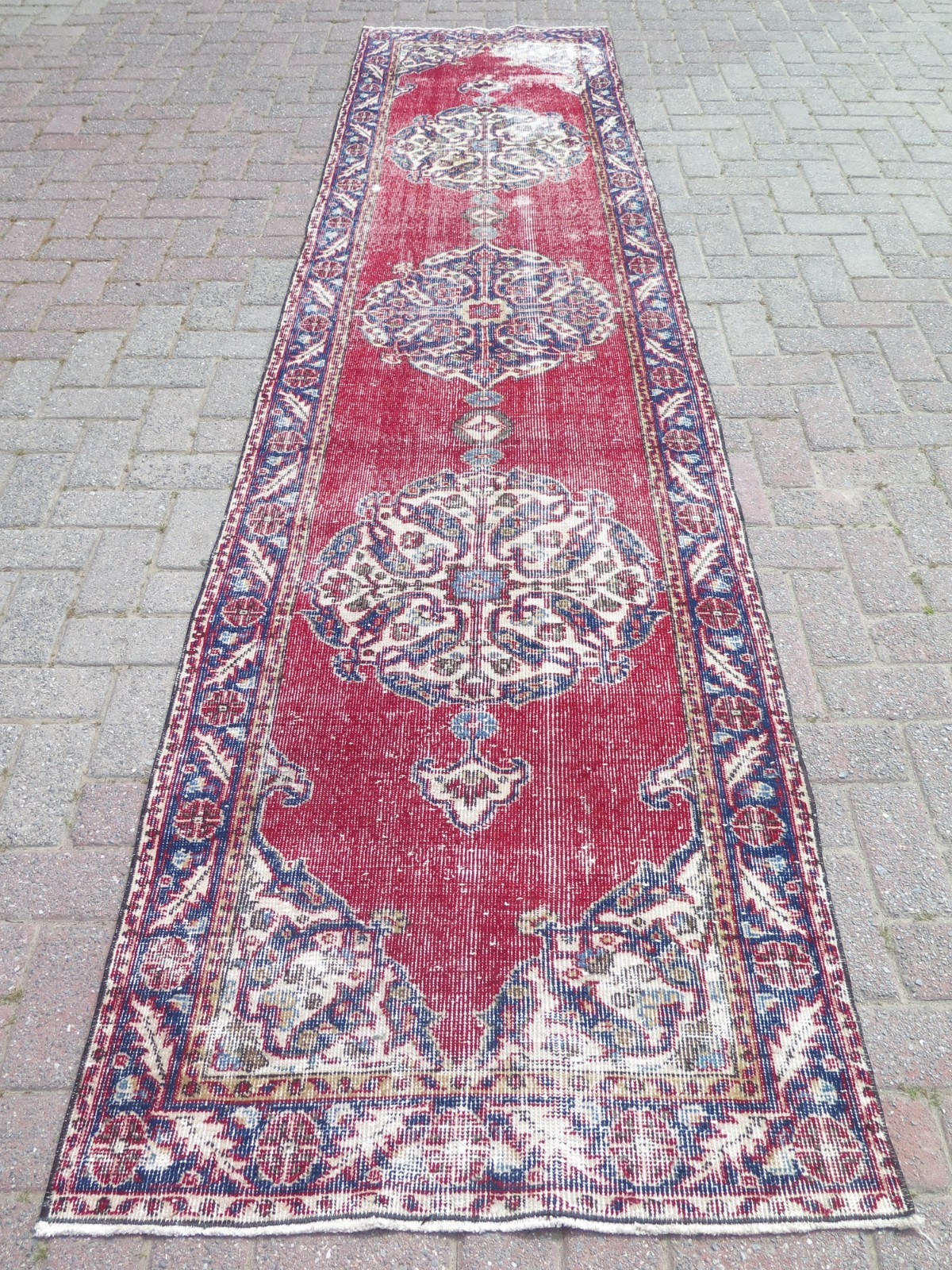 Vintage Turkish Runner Rug Hallway Rug Carpet Corridor Handmade Long Rug31"x136" gallery