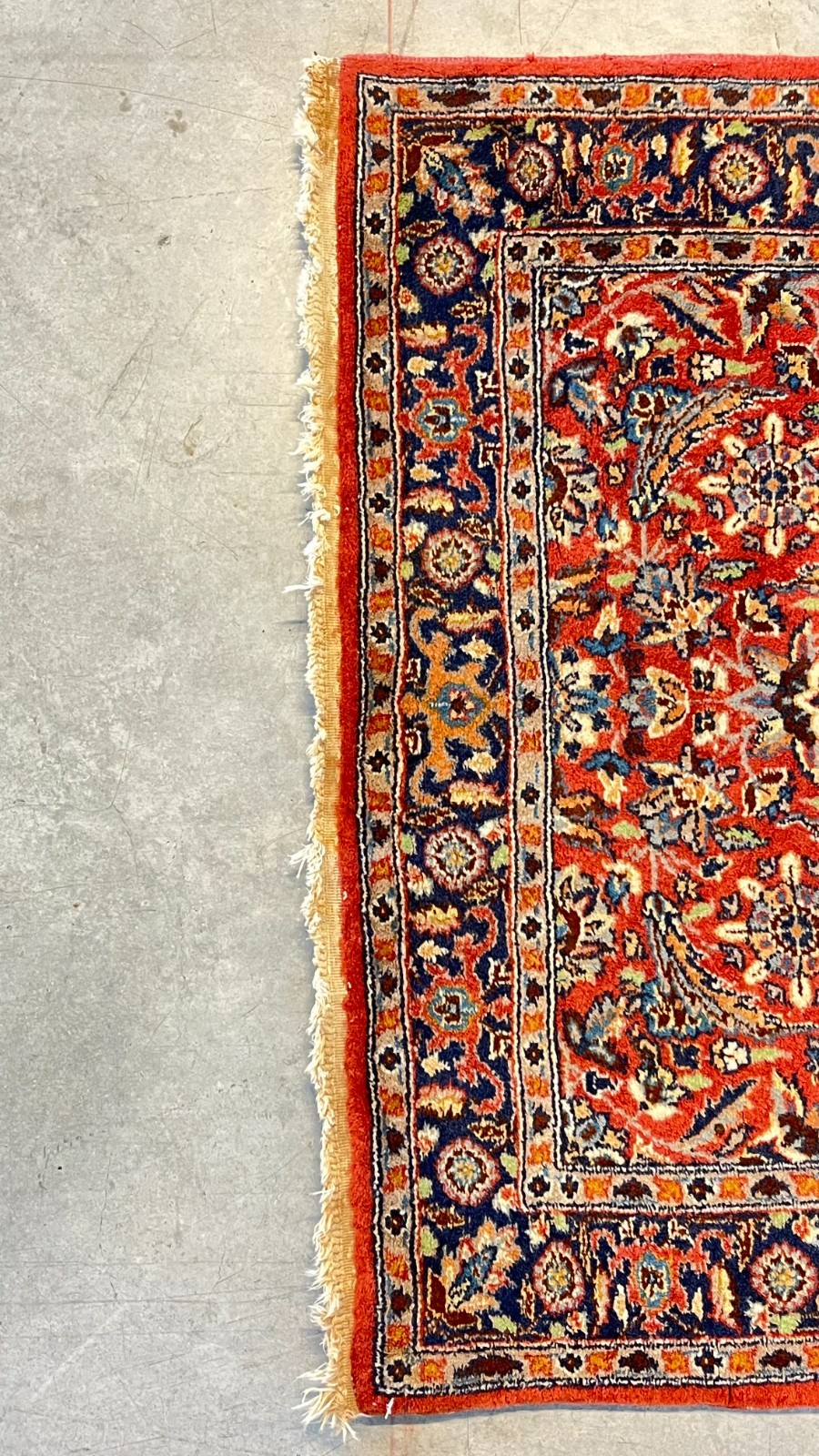 Vintage Sarouk Design Runner, Allover Floral, Red Field, Hand-Knotted Wool gallery