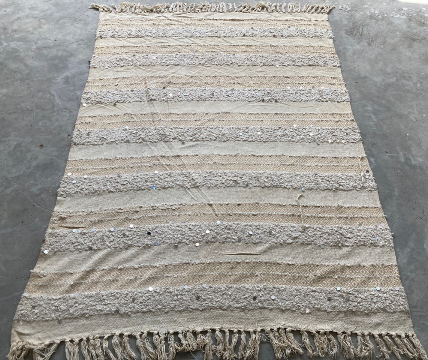 Vintage Traditional Lovely Turkish Stripped Kilim Rug for Home Décor 166x125 cm gallery