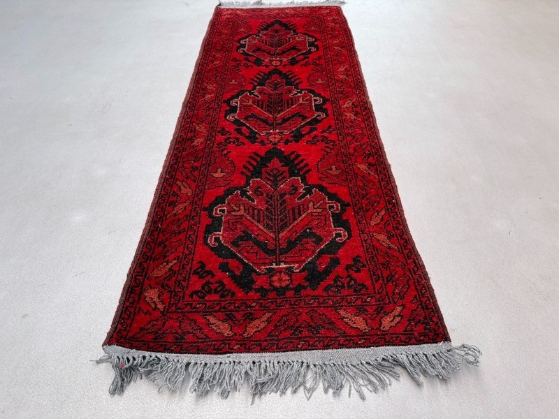 Afghan Runner Narrow 150x50 cm, Vintage Turkoman Ersari Rug 2532 gallery