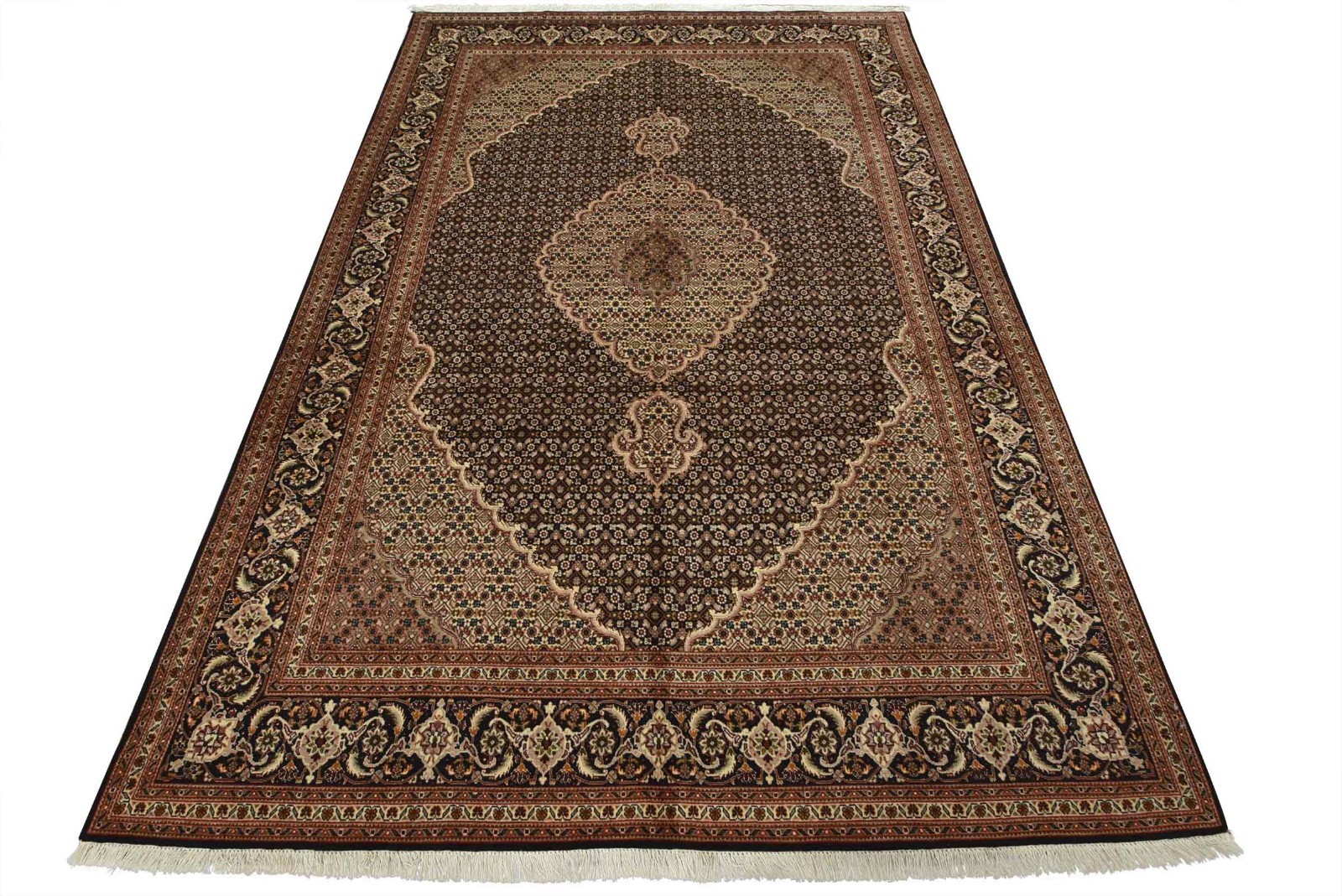 Tabrizi Mahi Rug 6’6” x 9’8” Blue Wool Vintage Traditional Hand-Knotted Carpet gallery