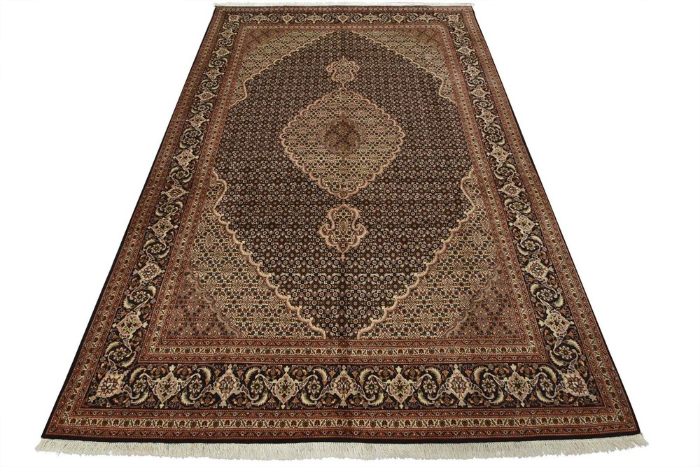 Tabrizi Mahi Rug 6’6” x 9’8” Blue Wool Vintage Traditional Hand-Knotted Carpet
