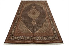 Tabrizi Mahi Rug 6’6” x 9’8” Blue Wool Vintage Traditional Hand-Knotted Carpet