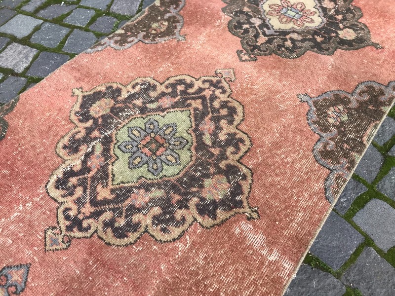 Turkish Vintage Rug Handmade Wool Rug Bohemian Runner Rug 2,7 x 6,7 ft gallery