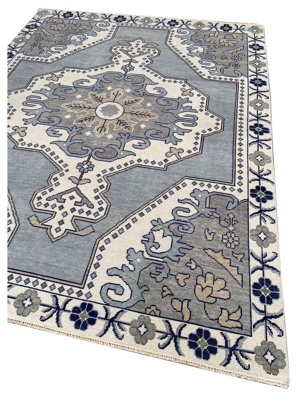 Vintage Turkish Oushak Rug, Beige 9X12 ft, Handmade Wool, Bohemian Anatolian gallery