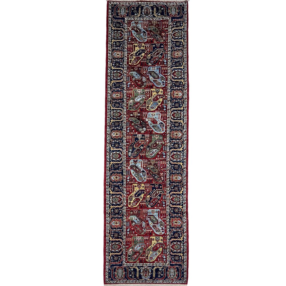 Handmade (2'10" x 10'1") Boho Afghan Tribal Wool Runner Rug
