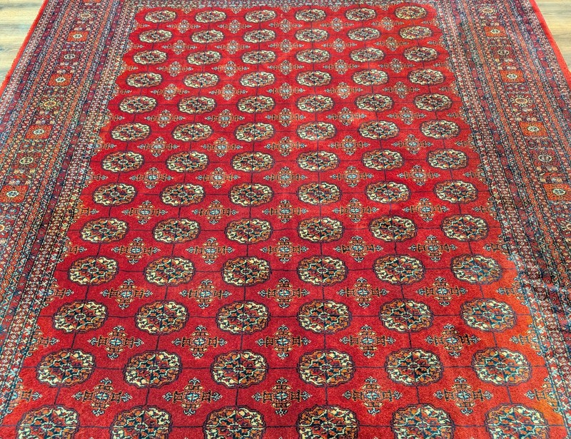 Karastan Turkoman Red Bokhara Rug #722, Wool Karastan Carpet 8.8 x 10.6, Red gallery